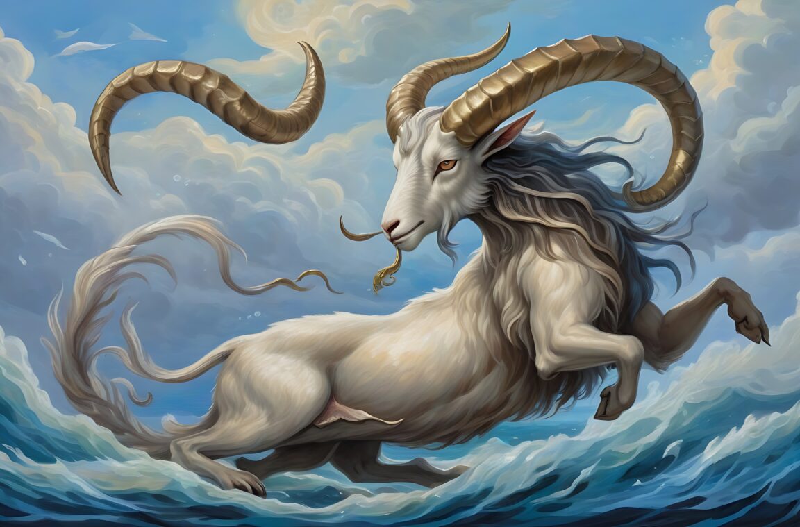 Козирогът се символизира от морската коза митологично създание с тяло